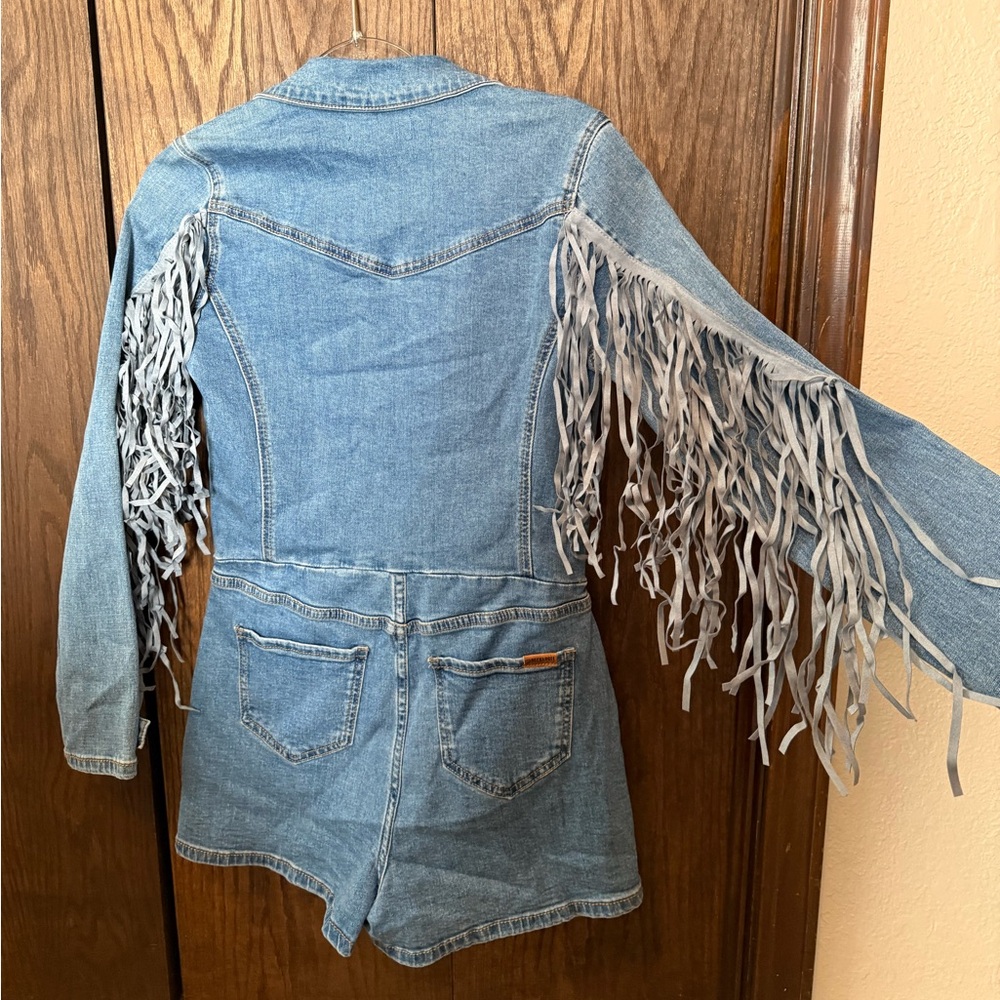 Fringe Denim romper - Picture 2 of 4